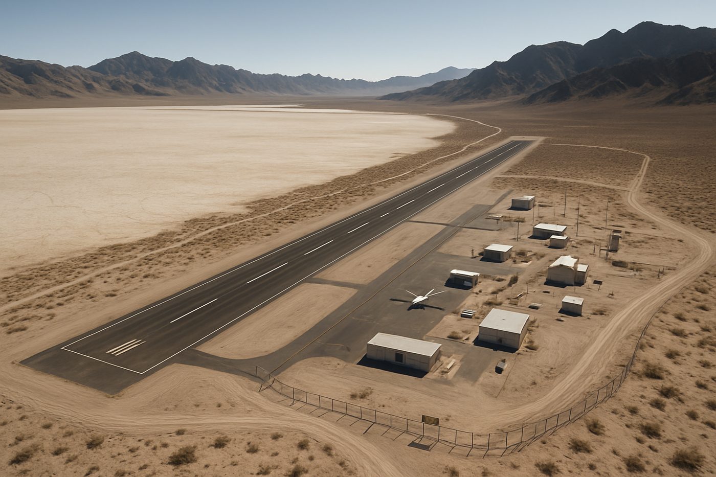 The remote desert around Groom Lake, Nevada
