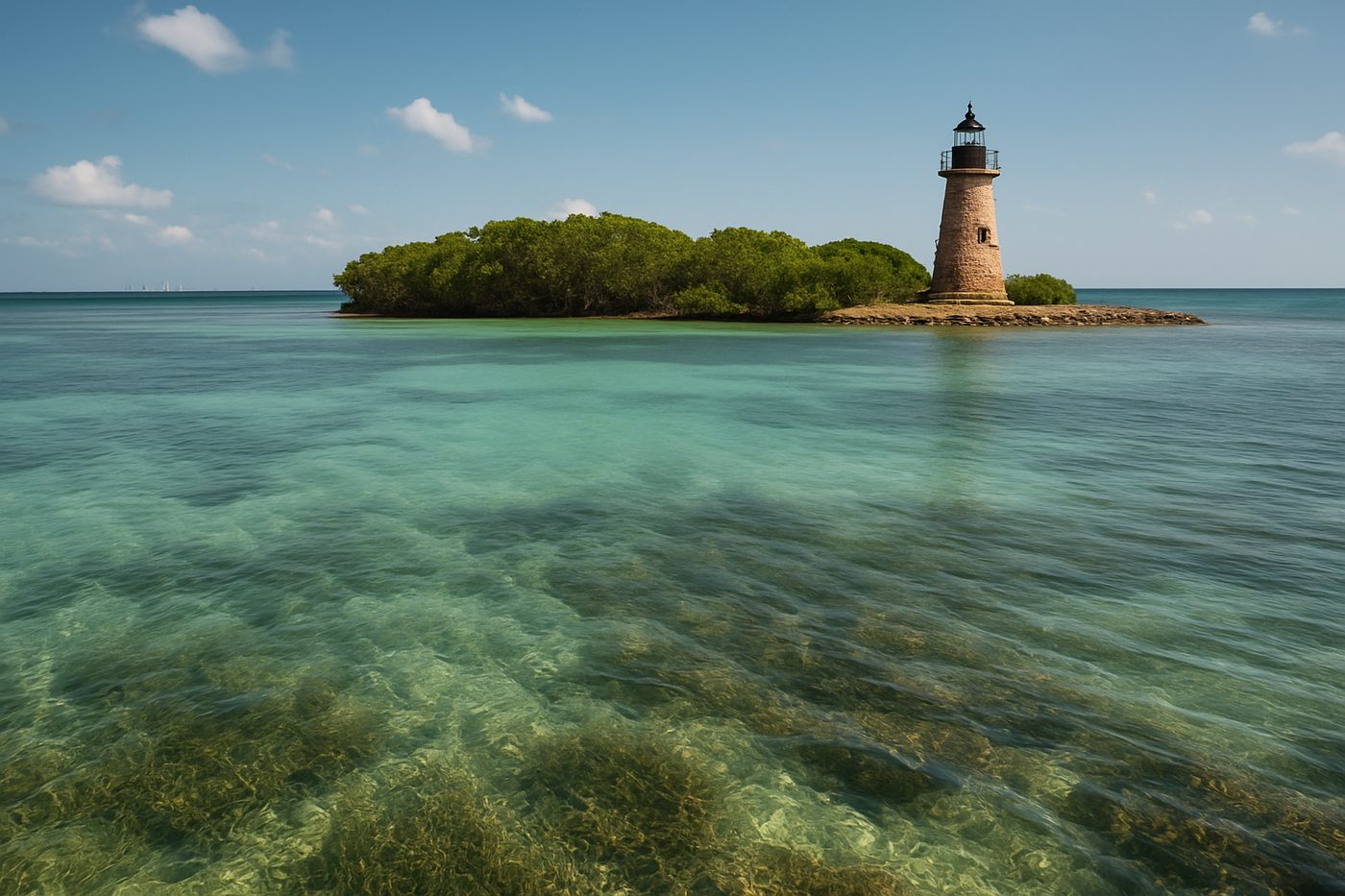 Mangrove key and turquoise water at Biscayne National Park