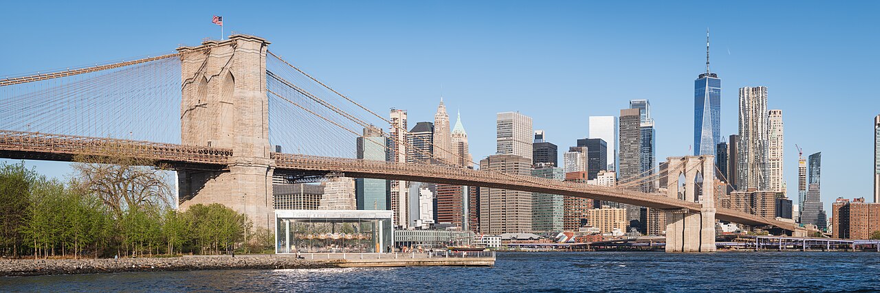 The Brooklyn Bridge and Manhattan skyline