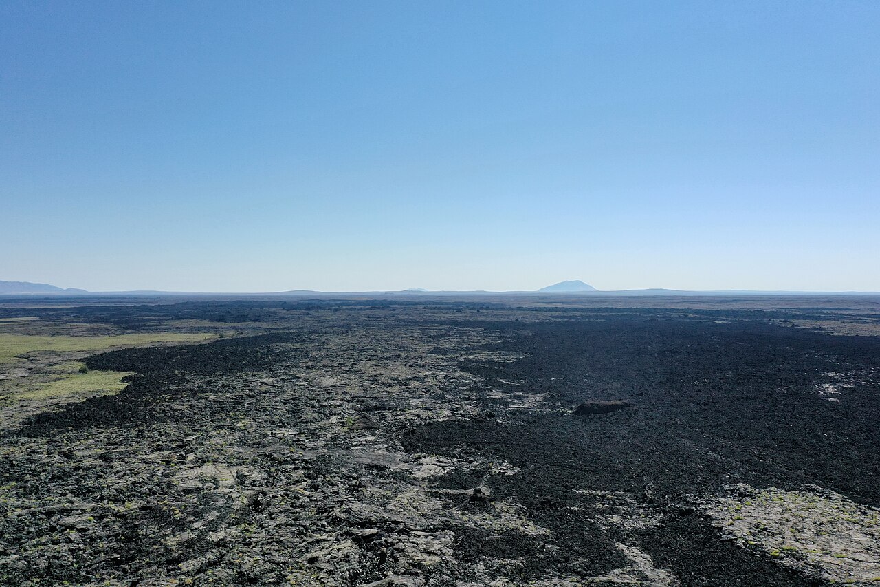 The black lava fields of Craters of the Moon