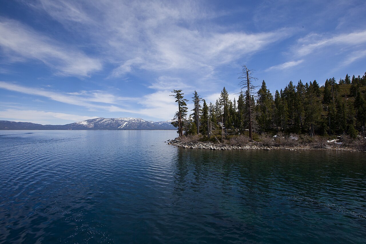 Lake Tahoe ringed by Sierra Nevada peaks