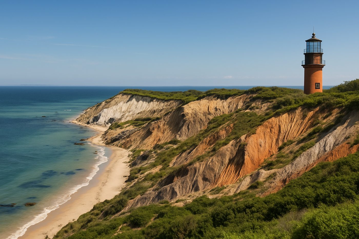 The clay cliffs and lighthouse at Aquinnah on Martha’s Vineyard