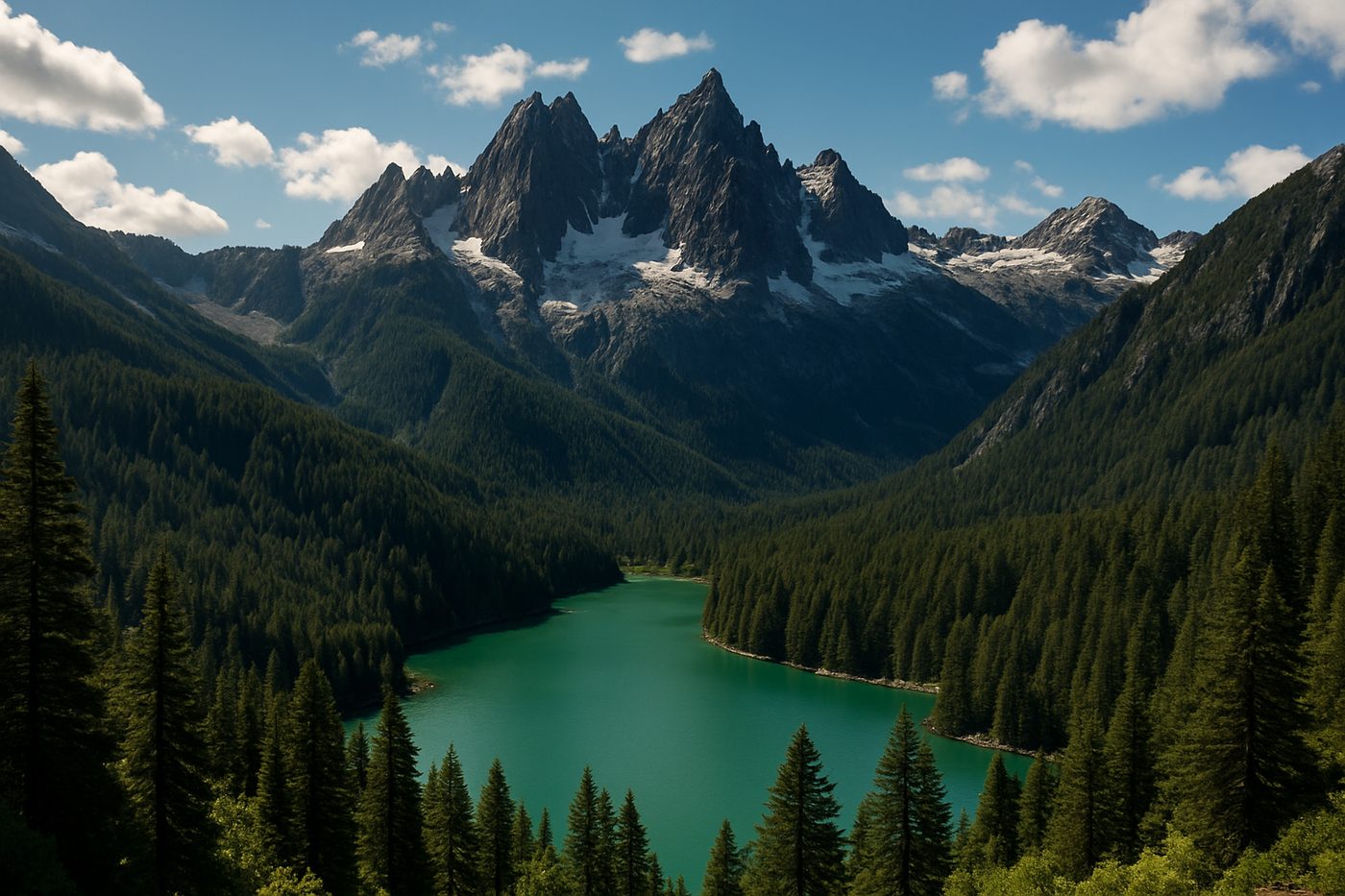 Glaciated peaks in North Cascades National Park