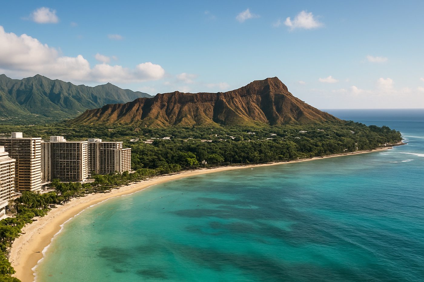 Diamond Head and the coastline of Oʻahu