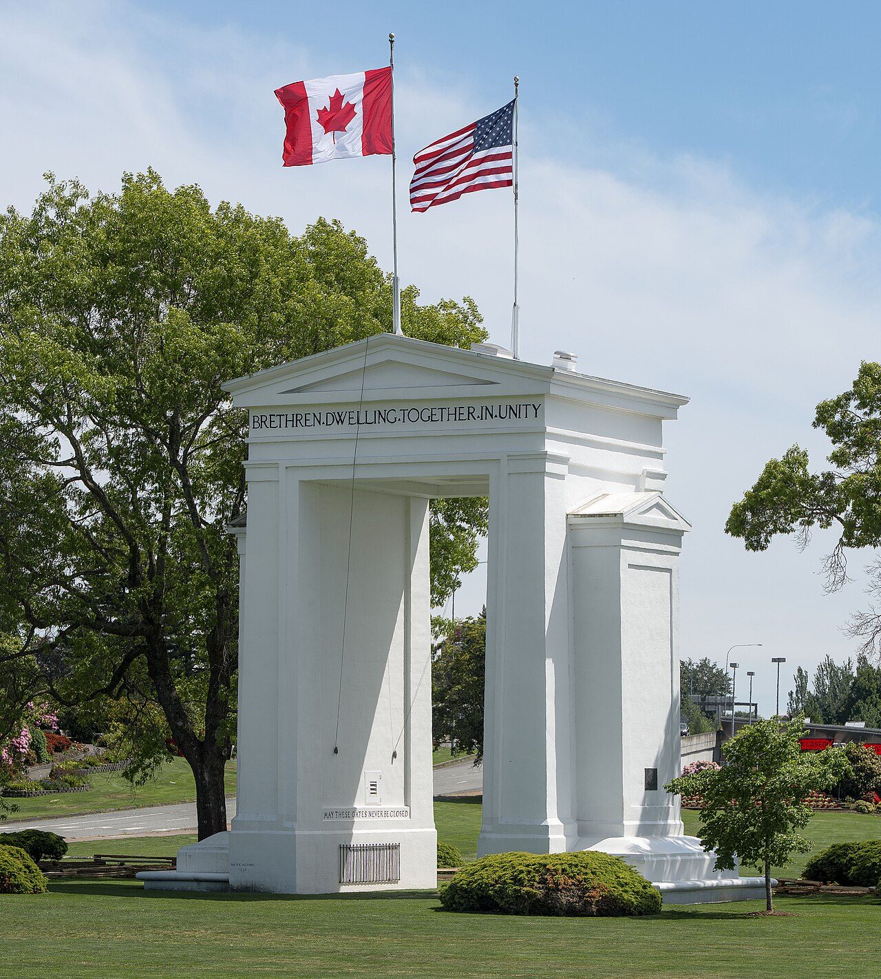 The Peace Arch on the U.S.-Canada border