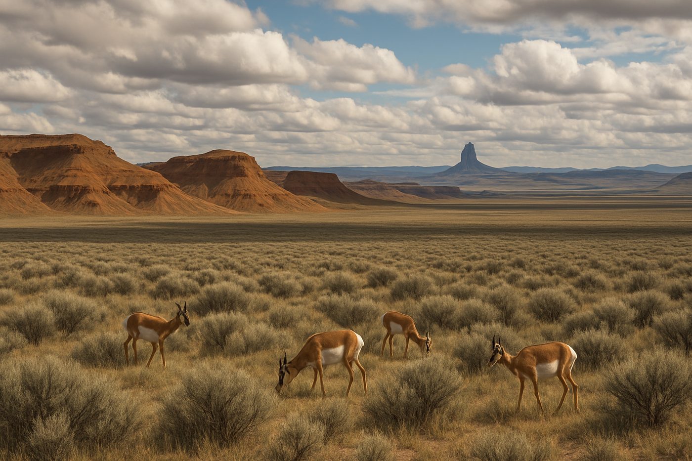 Pronghorn on the sagebrush plains of Wyoming’s Red Desert